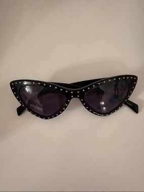 Moschino Black Studded Cat-Eye Sunglasses